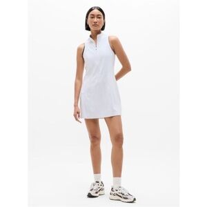 ATHLETA Swing Zip Up Performance Tennis Dress, in Bright White, Size XL